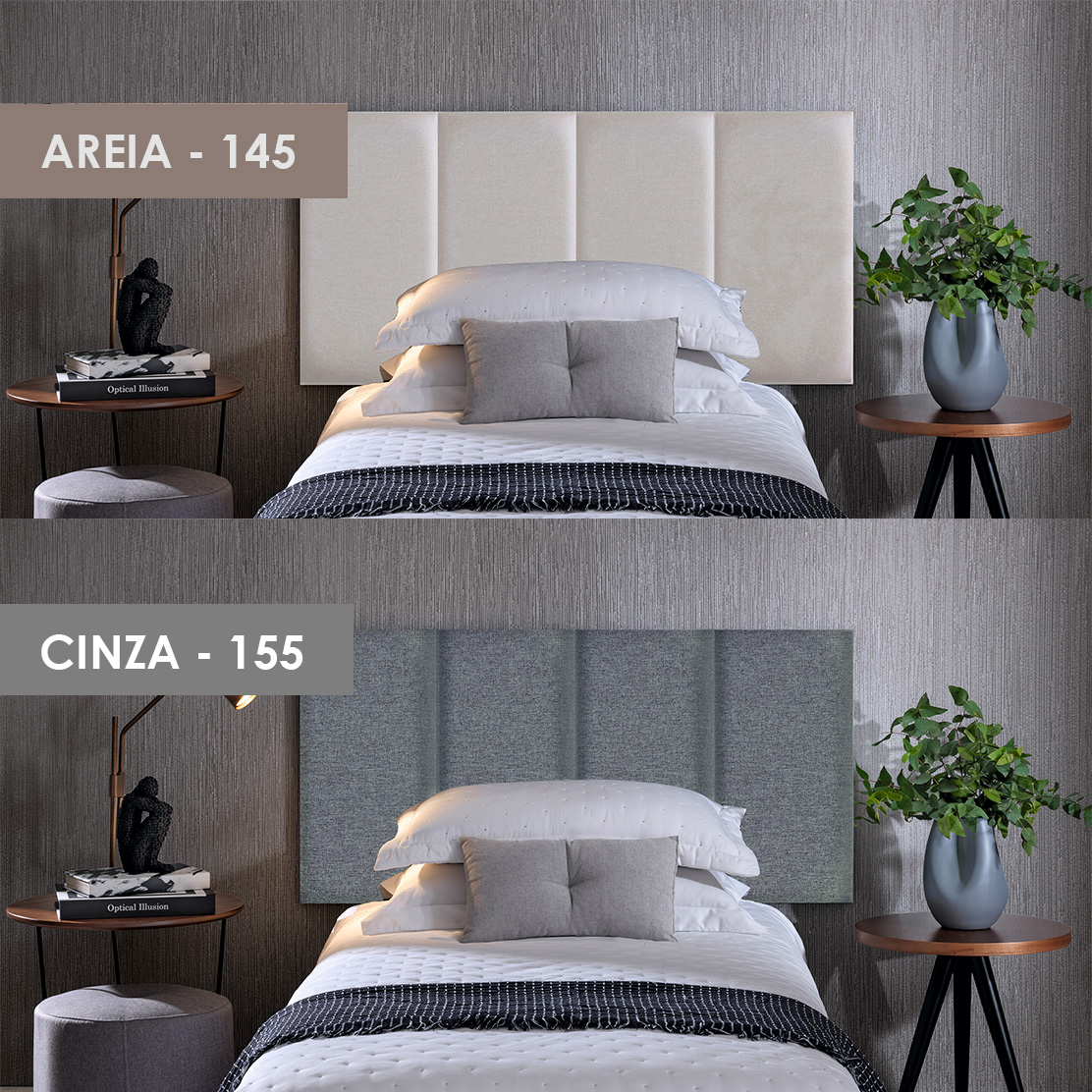 Cabeceira Modular SOLTEIRO - LINHO